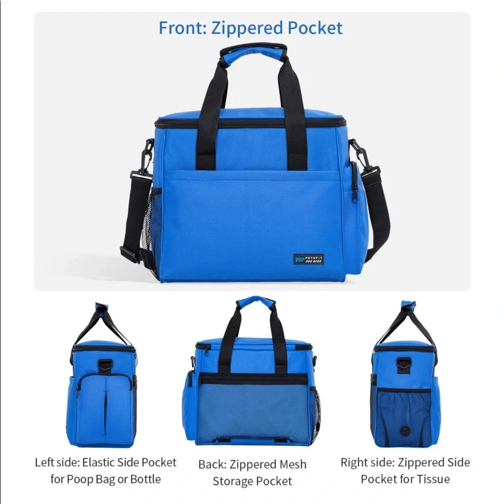 NWT Blue Pet Travel Bag + Accessories
